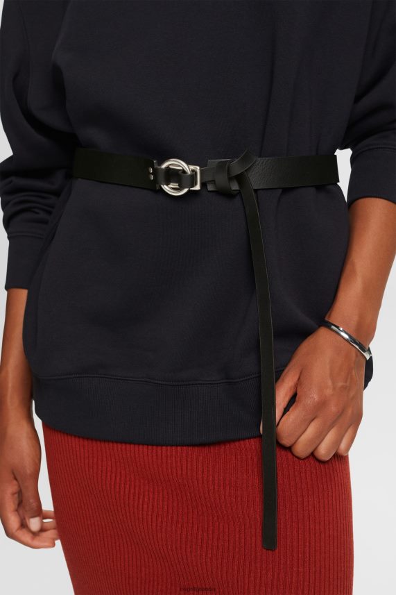 γυναίκες Esprit μαύρος δερμάτινη ζώνη αξεσουάρ 0J044P18