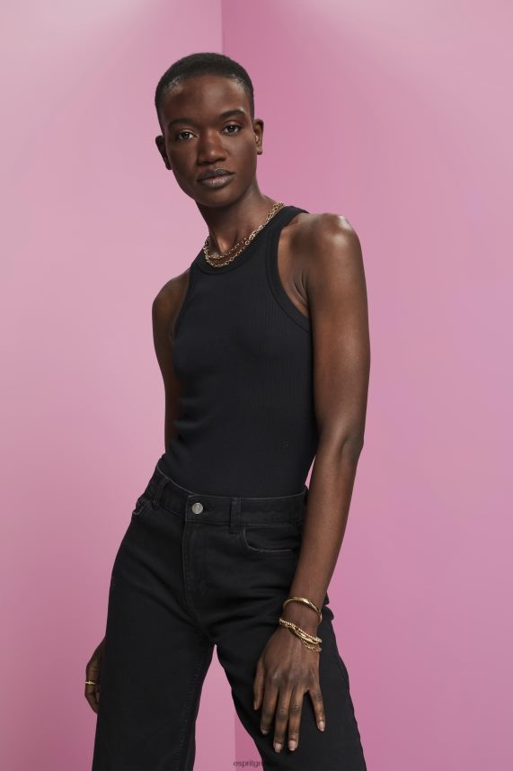 γυναίκες Esprit μαύρος ριμπ φανελάκι Δεξαμενή 0J044P280