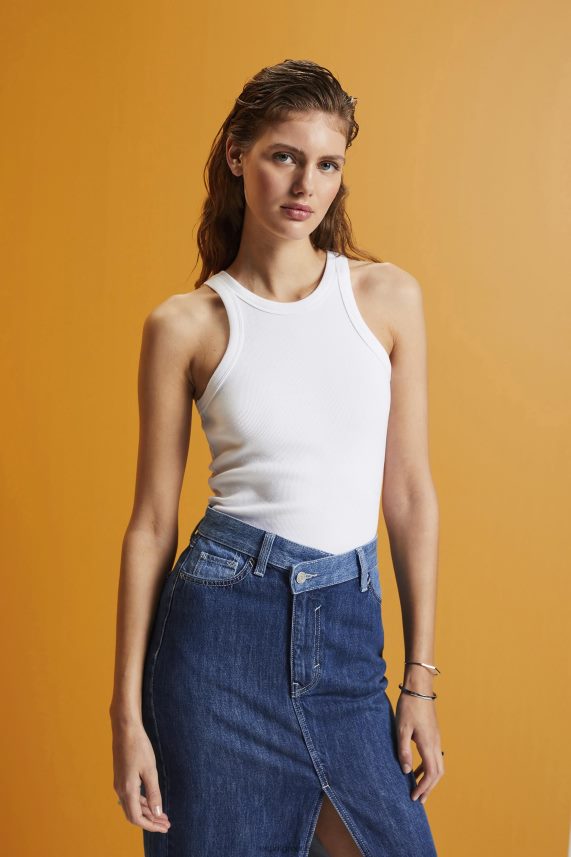 γυναίκες Esprit άσπρο ριμπ φανελάκι Δεξαμενή 0J044P281