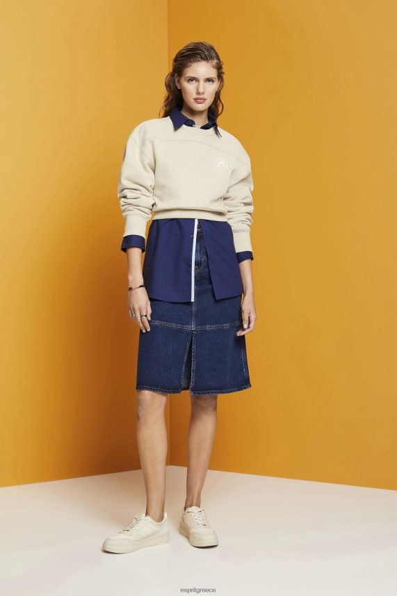 γυναίκες Esprit μπλε μέτριο πλύσιμο Τζιν φούστα μέχρι το γόνατο φούστες 0J044P269