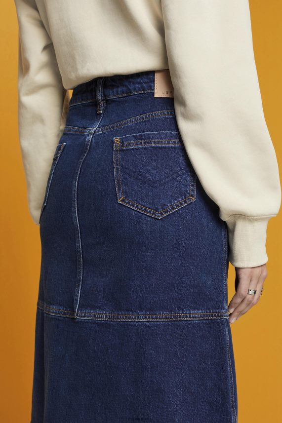 γυναίκες Esprit μπλε μέτριο πλύσιμο Τζιν φούστα μέχρι το γόνατο φούστες 0J044P269