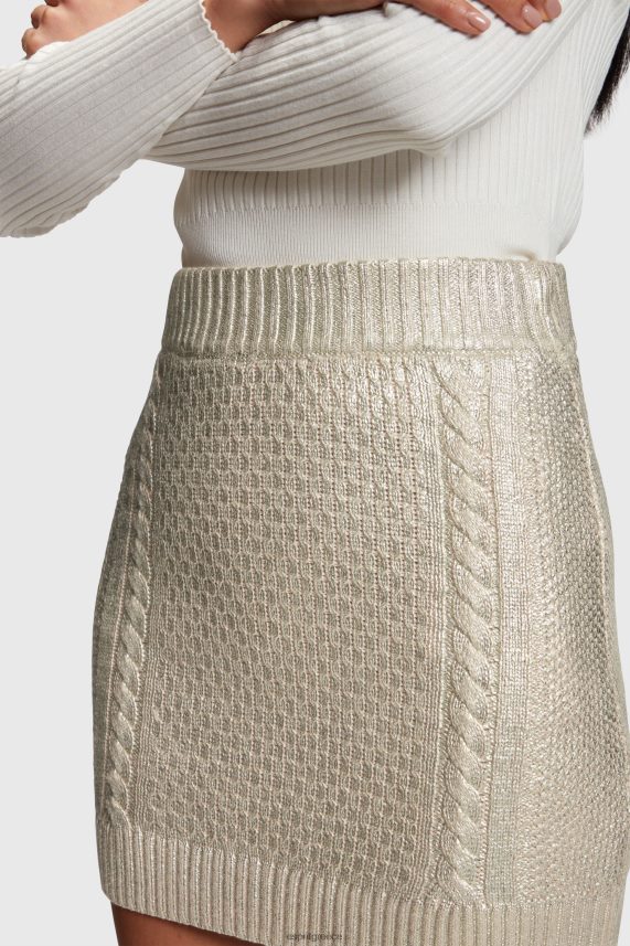 γυναίκες Esprit χρυσός Μίνι φούστα μεταλλική καλωδιακή πλεκτή φούστες 0J044P360