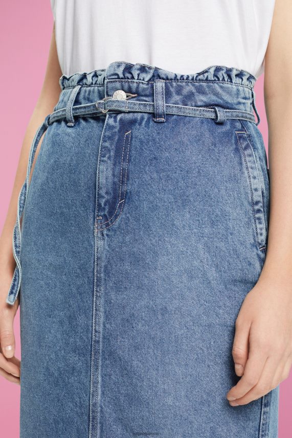 γυναίκες Esprit πλύσιμο με μπλε φως τζιν φούστα με ζώνη στη μέση φούστες 0J044P430