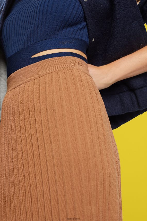 γυναίκες Esprit καφέ πλισέ μίντι φούστα φούστες 0J044P482
