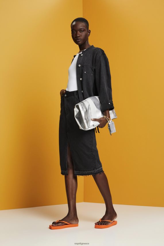 γυναίκες Esprit μαύρο μέτριο πλύσιμο midi φούστα με ασύμμετρη ζώνη φούστες 0J044P208