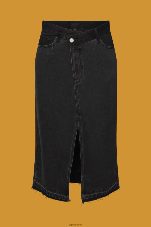 γυναίκες Esprit μαύρο μέτριο πλύσιμο midi φούστα με ασύμμετρη ζώνη φούστες 0J044P208