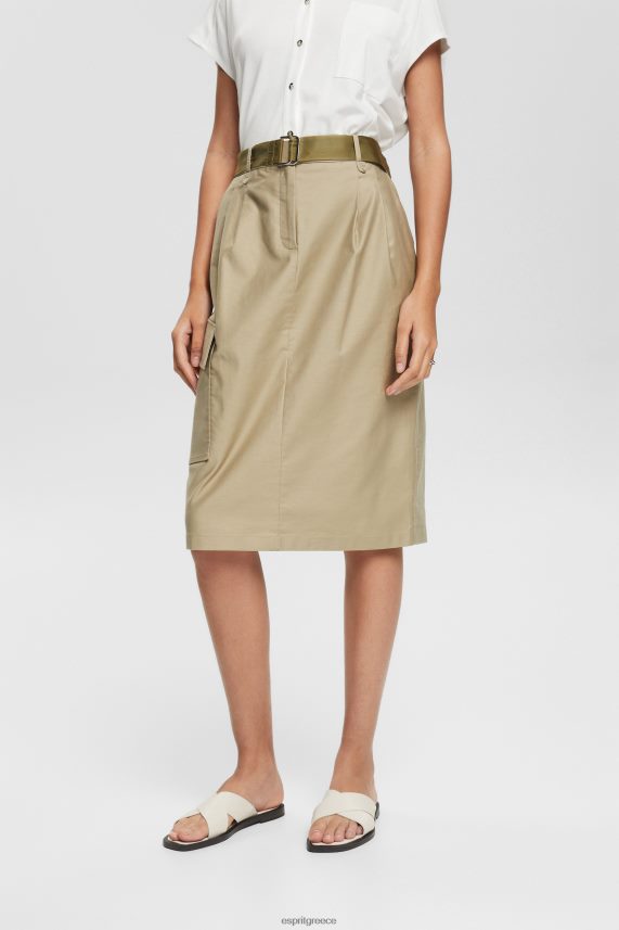 γυναίκες Esprit ωχρό χακί midi φούστα σε στιλ cargo φούστες 0J044P535