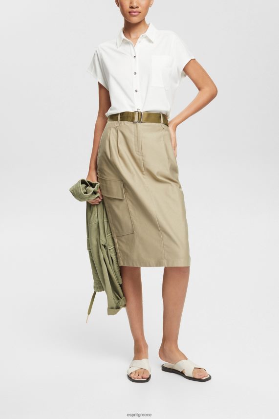 γυναίκες Esprit ωχρό χακί midi φούστα σε στιλ cargo φούστες 0J044P535