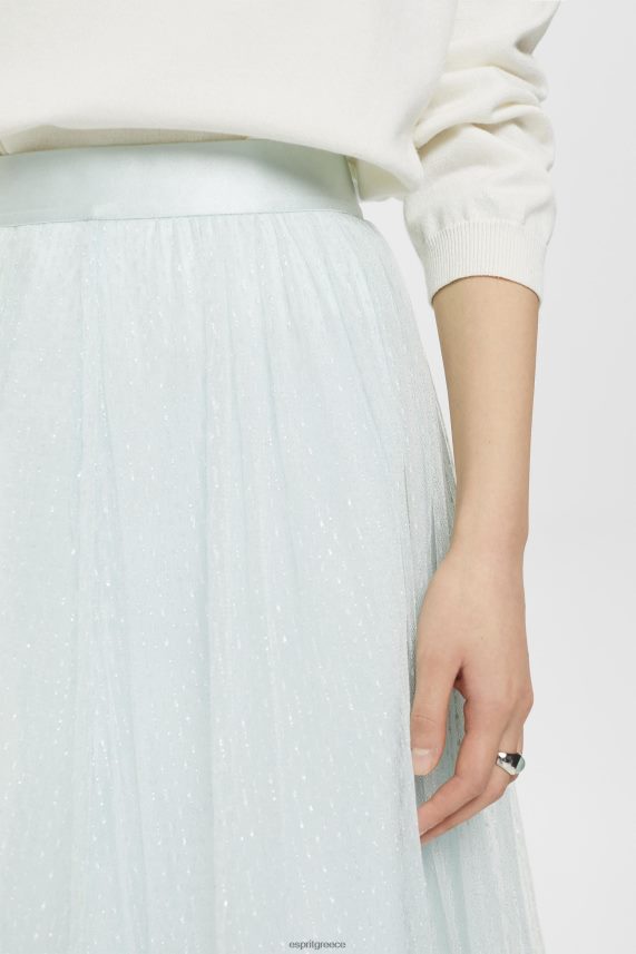 γυναίκες Esprit ανοιχτό υδάτινο πράσινο midi φούστα με glitter εφέ φούστες 0J044P268