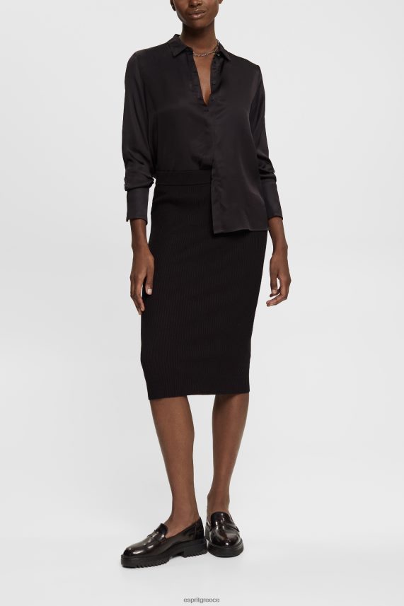 γυναίκες Esprit μαύρος ραβδοπλεκτή pencil φούστα φούστες 0J044P428