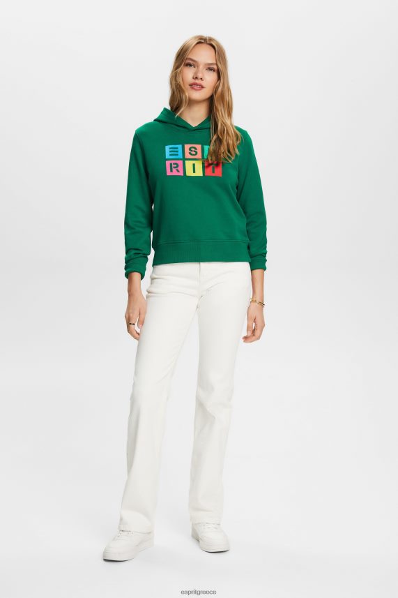 γυναίκες Esprit σκούρο πράσινο Κεντητό λογότυπο με κουκούλα, οργανικό βαμβάκι φούτερ & φούτερ 0J044P10