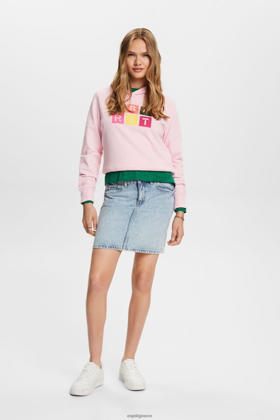 γυναίκες Esprit παστέλ ροζ Κεντητό λογότυπο με κουκούλα, οργανικό βαμβάκι φούτερ & φούτερ 0J044P11