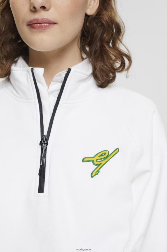 γυναίκες Esprit άσπρο φούτερ με μισό φερμουάρ φούτερ & φούτερ 0J044P159