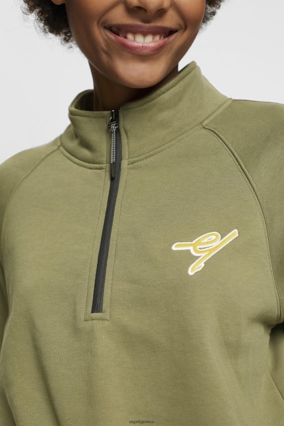 γυναίκες Esprit ελιά φούτερ με μισό φερμουάρ φούτερ & φούτερ 0J044P161