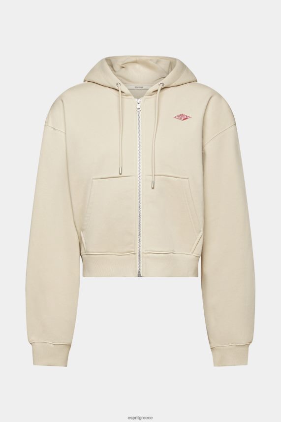 γυναίκες Esprit ελαφρύ γκρι κομμένο φούτερ με φερμουάρ με τύπωμα λογότυπου στην πλάτη φούτερ & φούτερ 0J044P163
