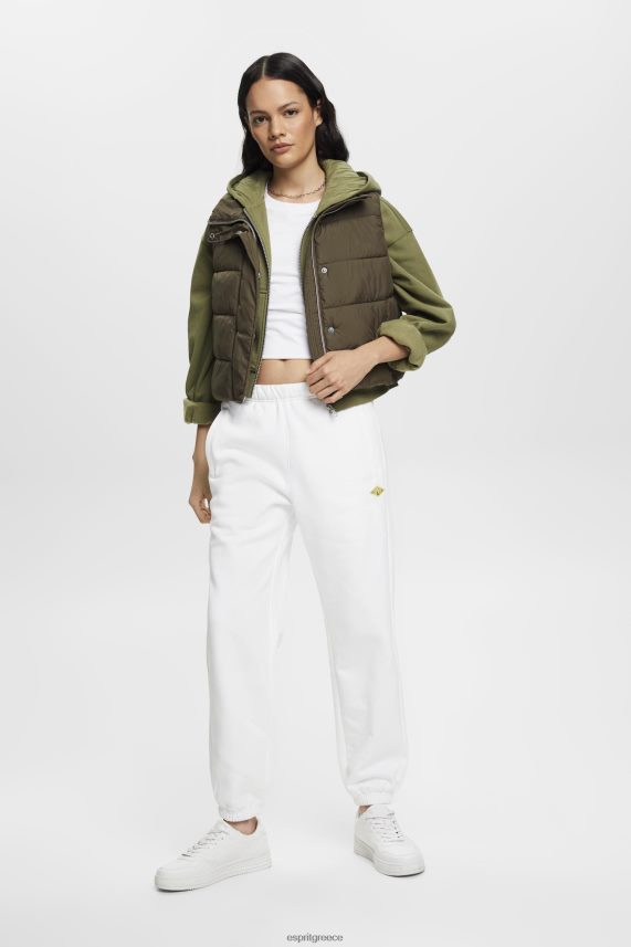 γυναίκες Esprit ελιά κομμένο φούτερ με φερμουάρ με τύπωμα λογότυπου στην πλάτη φούτερ & φούτερ 0J044P164