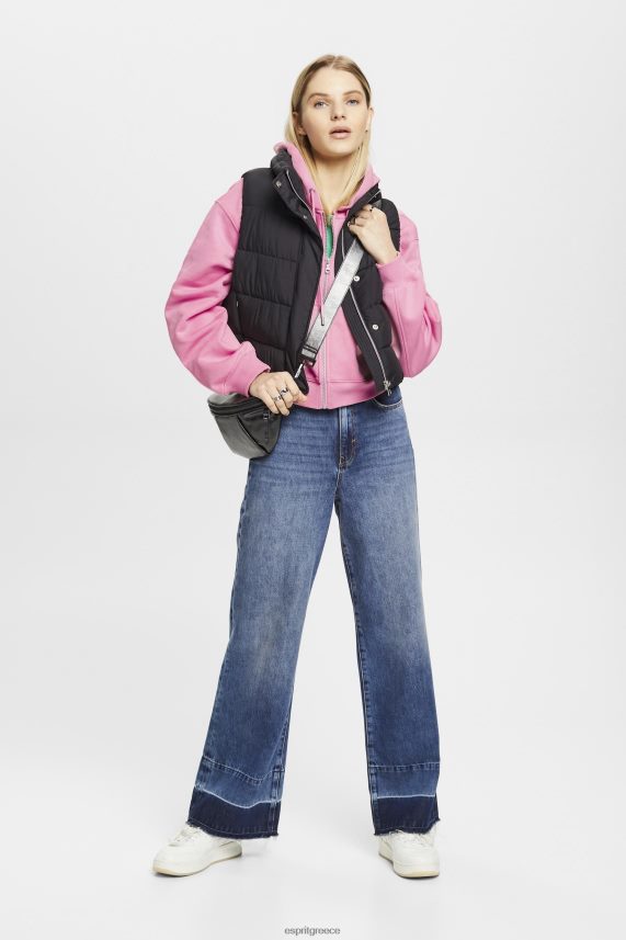 γυναίκες Esprit ροζ κομμένο φούτερ με φερμουάρ με τύπωμα λογότυπου στην πλάτη φούτερ & φούτερ 0J044P167