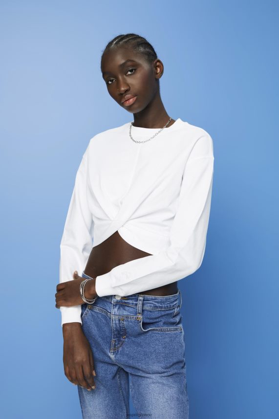 γυναίκες Esprit άσπρο φούτερ με λεπτομέρεια με κόμπους φούτερ & φούτερ 0J044P217