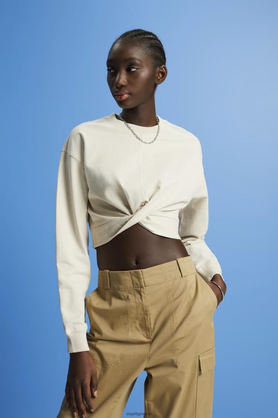 γυναίκες Esprit ελαφρύ γκρι φούτερ με λεπτομέρεια με κόμπους φούτερ & φούτερ 0J044P218