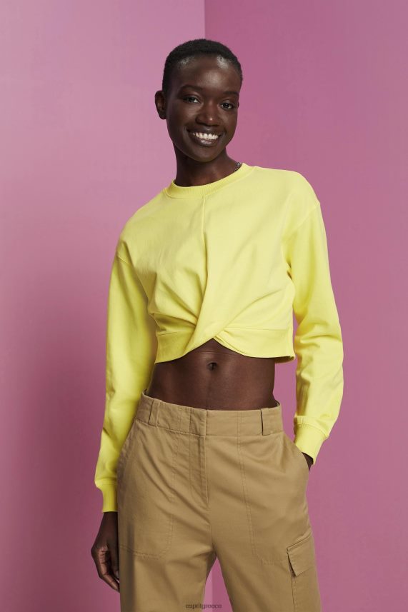 γυναίκες Esprit κίτρινος φούτερ με λεπτομέρεια με κόμπους φούτερ & φούτερ 0J044P219