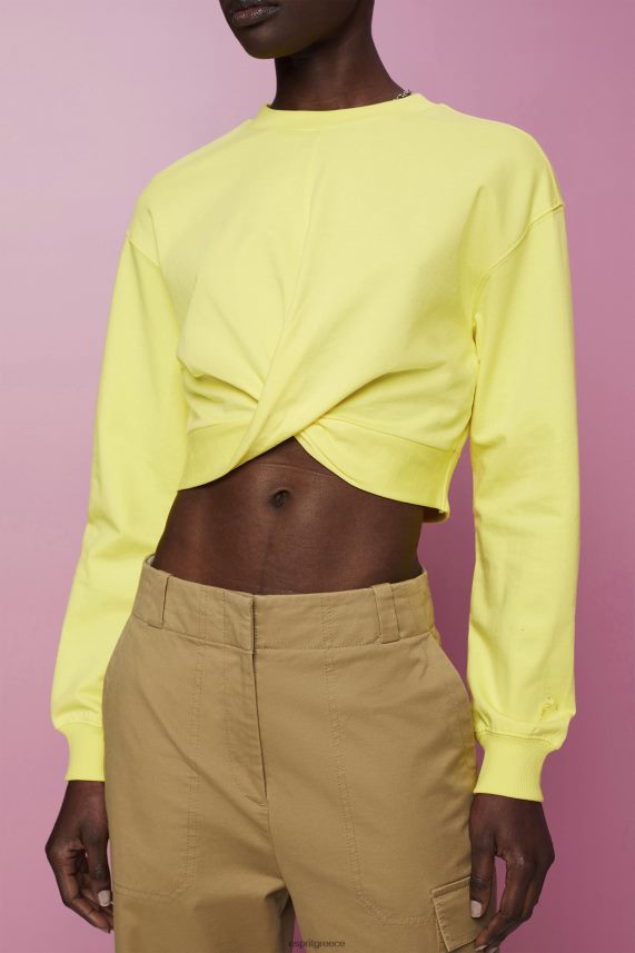 γυναίκες Esprit κίτρινος φούτερ με λεπτομέρεια με κόμπους φούτερ & φούτερ 0J044P219