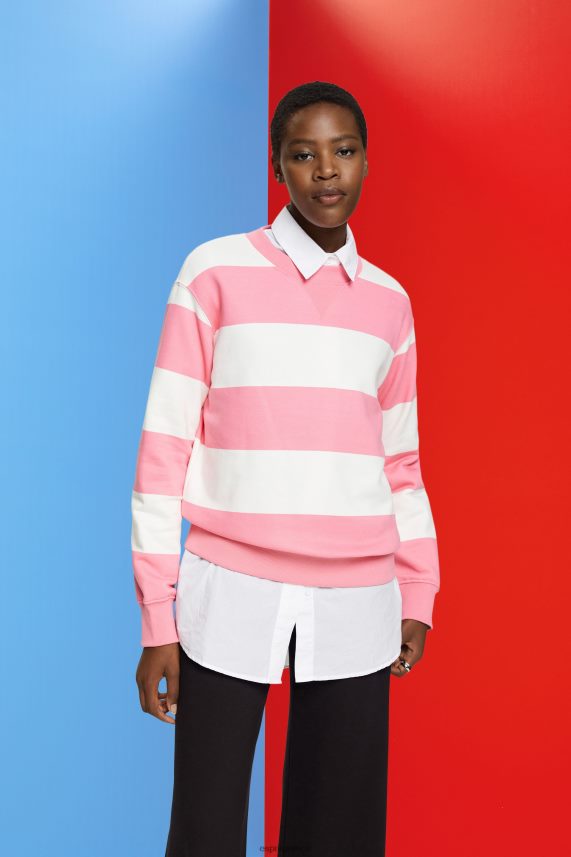 γυναίκες Esprit ροζ ριγέ φούτερ φούτερ & φούτερ 0J044P402