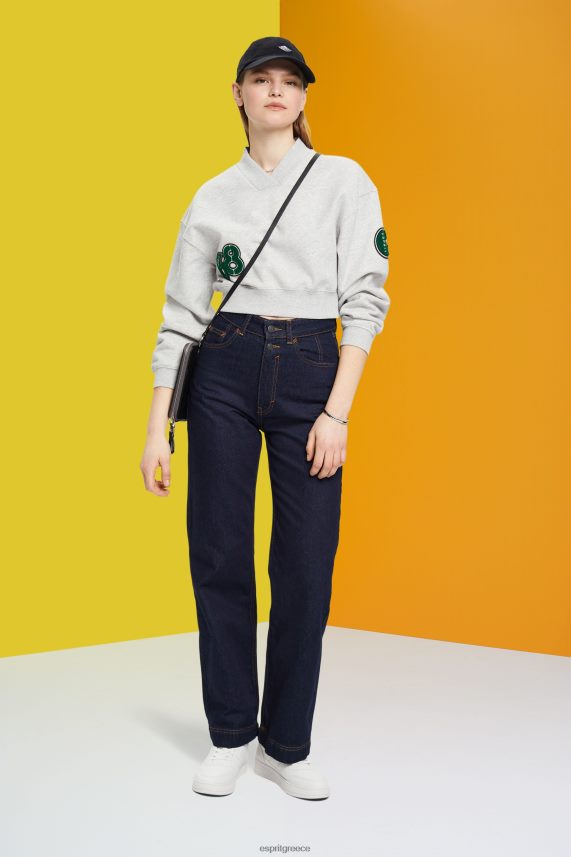 γυναίκες Esprit ανοιχτό γκρι cropped φούτερ patch varsity φούτερ & φούτερ 0J044P418