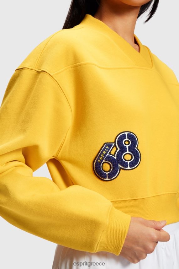 γυναίκες Esprit κίτρινος cropped φούτερ patch varsity φούτερ & φούτερ 0J044P420