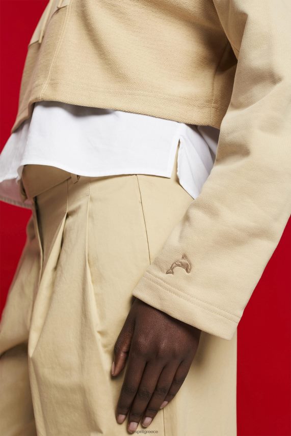 γυναίκες Esprit άμμος cropped patchwork hoodie φούτερ & φούτερ 0J044P289