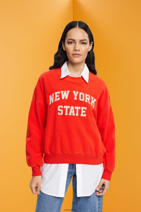 γυναίκες Esprit το κόκκινο teddy borg πουλόβερ κολεγιακό φούτερ φούτερ & φούτερ 0J044P323