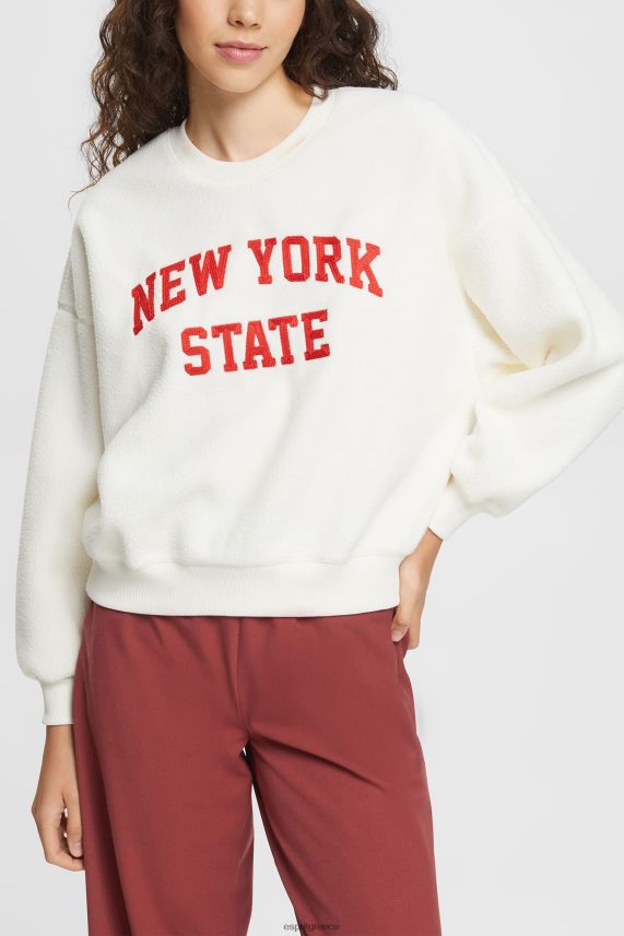 γυναίκες Esprit υπόλευκο teddy borg πουλόβερ κολεγιακό φούτερ φούτερ & φούτερ 0J044P324