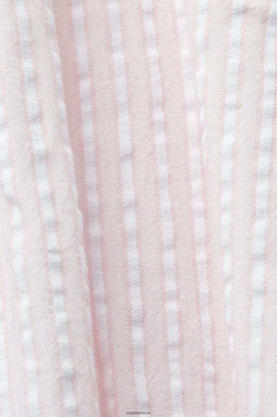 γυναίκες Esprit ανοιχτό ροζ μίντι πουκάμισο φόρεμα με ζώνη γραβάτα, βαμβακερό μείγμα φορέματα 0J044P129