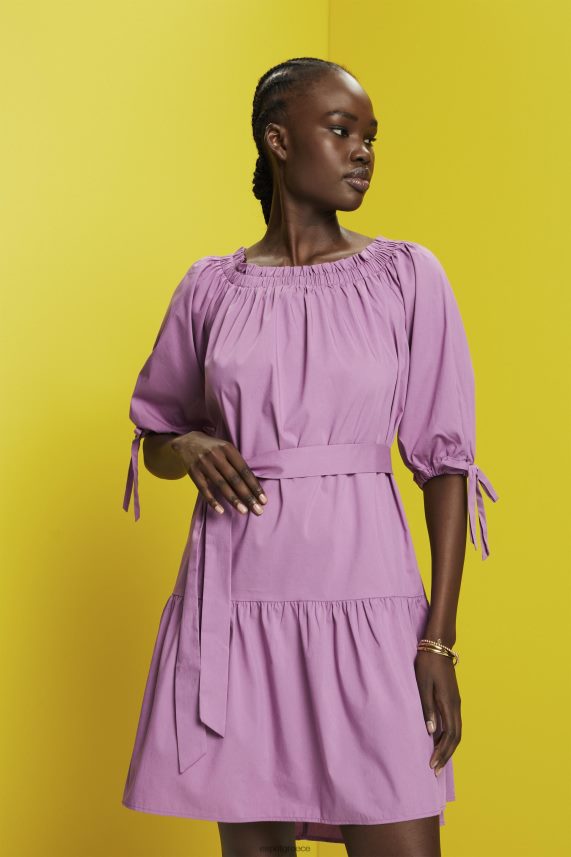 γυναίκες Esprit βιολέτα Μίνι φόρεμα από ποπλίνα εκτός ώμου φορέματα 0J044P180