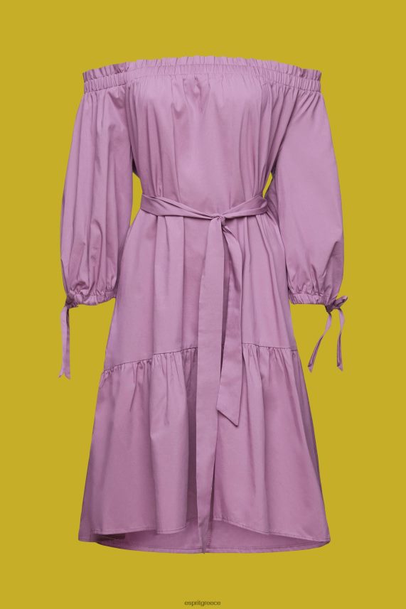 γυναίκες Esprit βιολέτα Μίνι φόρεμα από ποπλίνα εκτός ώμου φορέματα 0J044P180