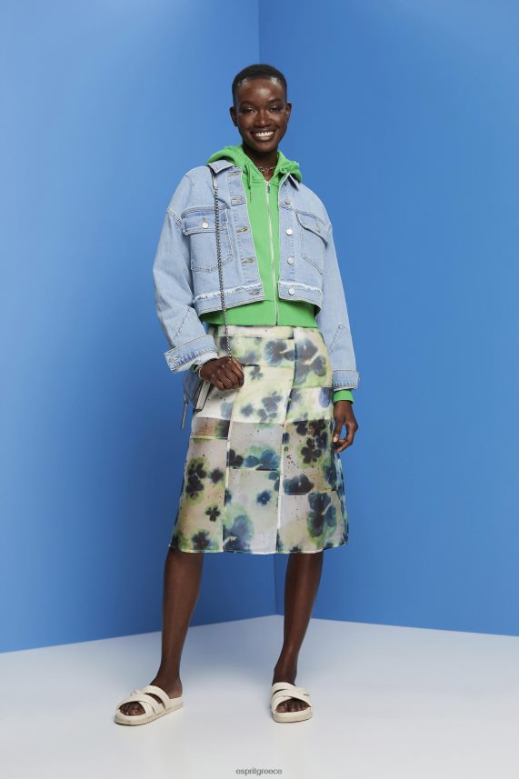 γυναίκες Esprit κίτρινος Μίντι φόρεμα από οργάντζα με σχέδια φορέματα 0J044P197