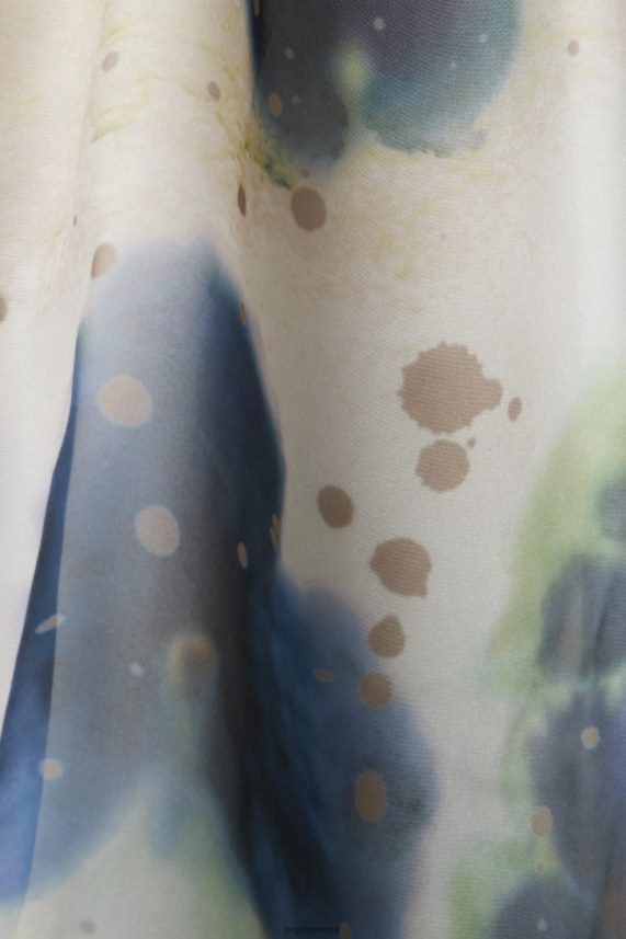 γυναίκες Esprit κίτρινος Μίντι φόρεμα από οργάντζα με σχέδια φορέματα 0J044P197