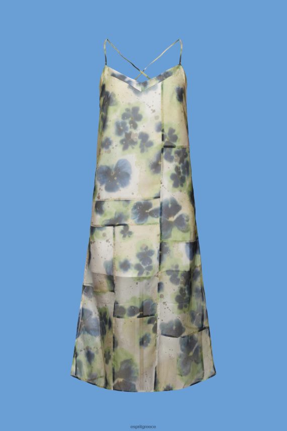 γυναίκες Esprit κίτρινος Μίντι φόρεμα από οργάντζα με σχέδια φορέματα 0J044P197