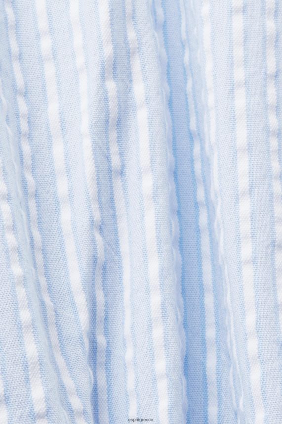 γυναίκες Esprit γαλάζιο μίντι πουκάμισο φόρεμα με ζώνη γραβάτα, βαμβακερό μείγμα φορέματα 0J044P236