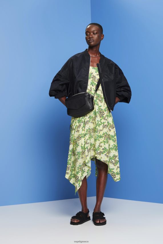 γυναίκες Esprit κίτρινος εμπριμέ μίντι φόρεμα φορέματα 0J044P237