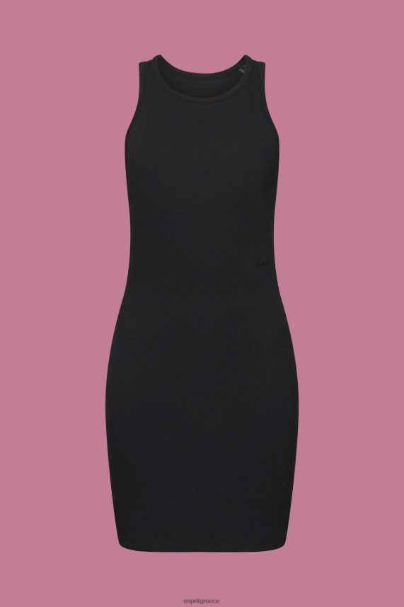 γυναίκες Esprit μαύρος φόρεμα ζέρσεϊ με ραβδώσεις φορέματα 0J044P285