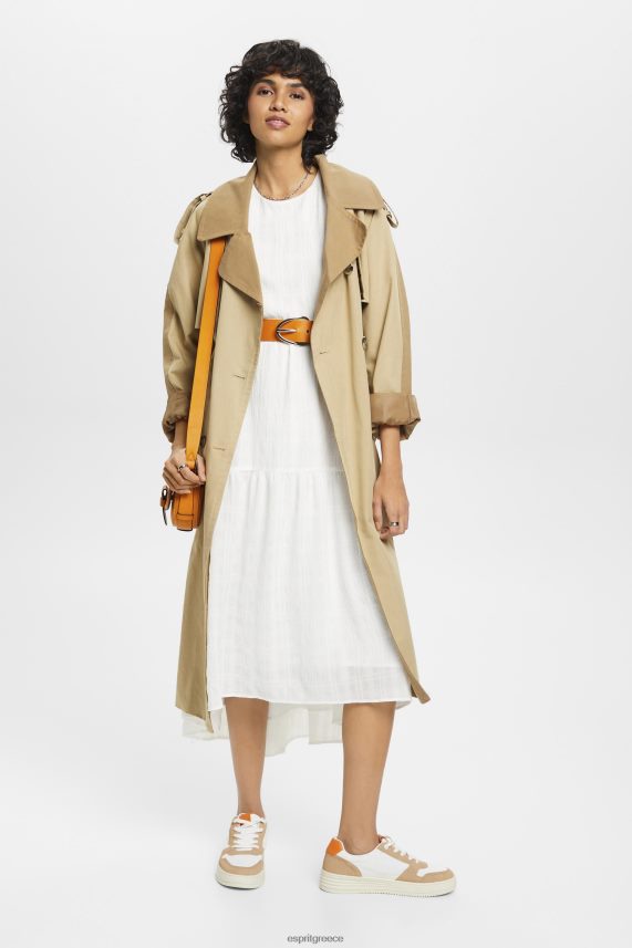 γυναίκες Esprit υπόλευκο ελαφρύ μίντι φόρεμα με μπαλόνι μανίκια φορέματα 0J044P294