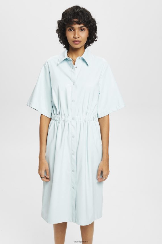γυναίκες Esprit ανοιχτό υδάτινο πράσινο φόρεμα πουκάμισο από συνθετικό δέρμα φορέματα 0J044P295