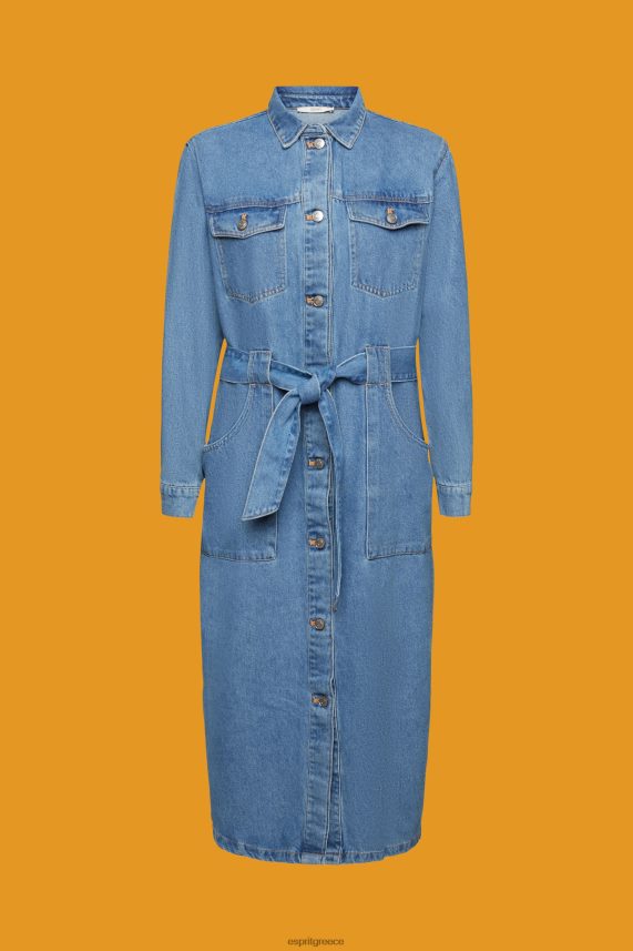 γυναίκες Esprit πλύσιμο με μπλε φως τζιν φόρεμα με ζώνη γραβάτα φορέματα 0J044P394