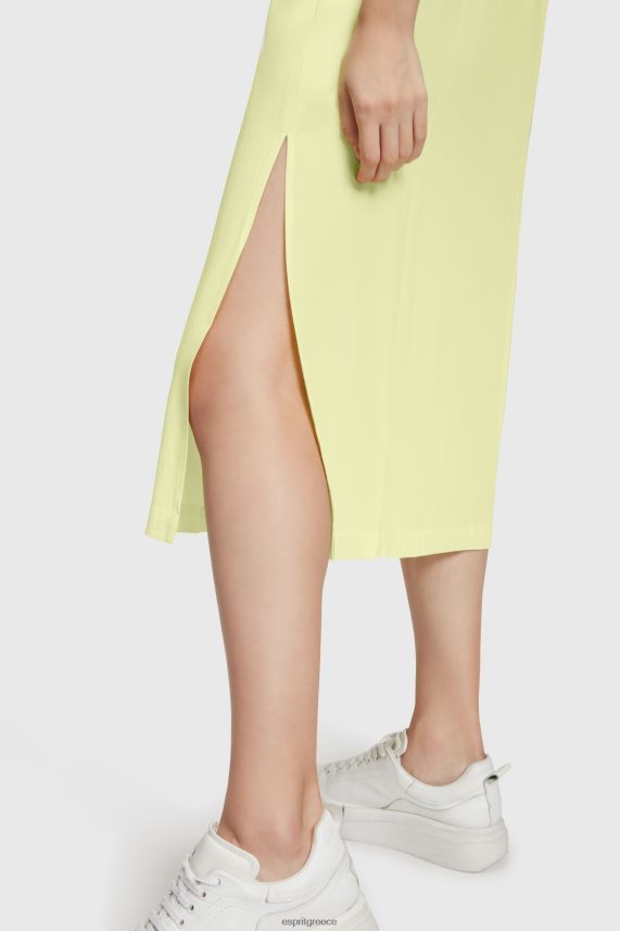 γυναίκες Esprit ασβέστη κίτρινο ρεγιόν μεταξωτό φόρεμα τανκ φορέματα 0J044P452