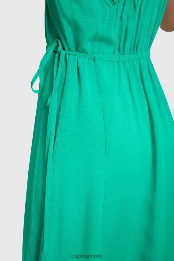 γυναίκες Esprit πράσινος ρεγιόν μεταξωτό φόρεμα με λαιμόκοψη φορέματα 0J044P453