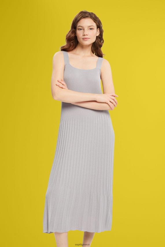 γυναίκες Esprit μέτριο γκρι φόρεμα με λουράκι με πλισέ φορέματα 0J044P490