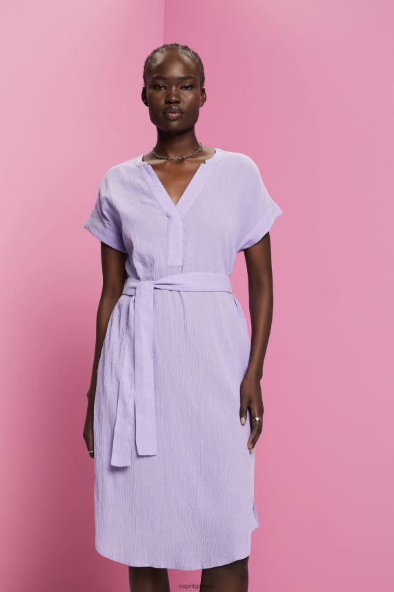 γυναίκες Esprit άσπρο τσακισμένο μίντι φόρεμα με ζώνη φορέματα 0J044P54