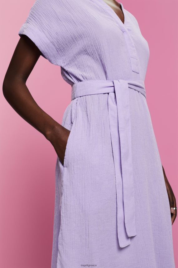 γυναίκες Esprit άσπρο τσακισμένο μίντι φόρεμα με ζώνη φορέματα 0J044P54