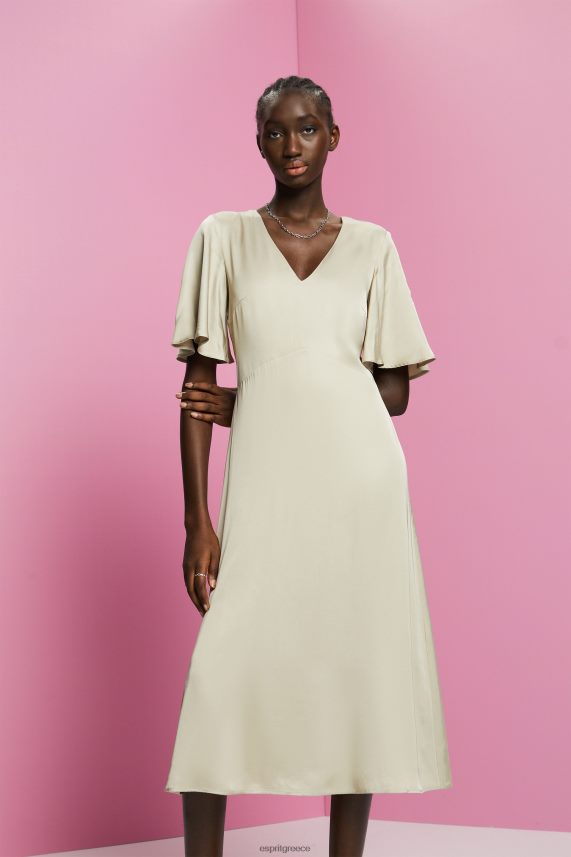 γυναίκες Esprit σκονισμένο πράσινο σατέν μίντι φόρεμα φορέματα 0J044P55