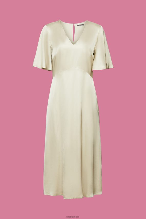 γυναίκες Esprit σκονισμένο πράσινο σατέν μίντι φόρεμα φορέματα 0J044P55